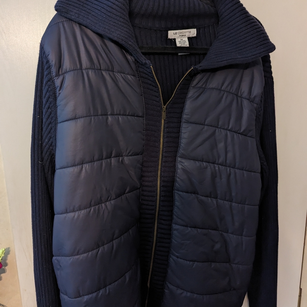 Liz Claiborne 3x Navy Blue Puffy Jacket